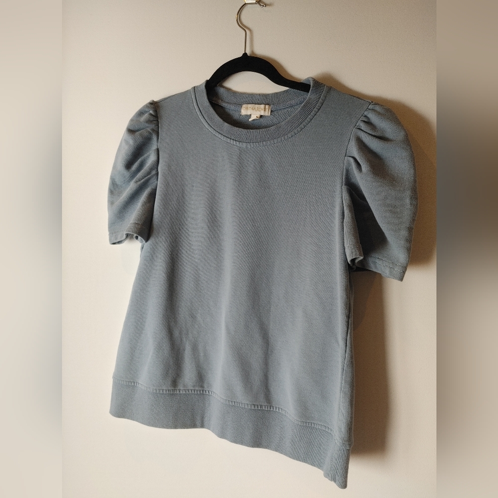 Cynthia Rowley Short Sleeve Sweatshirt Puff Sleeve Size Medium